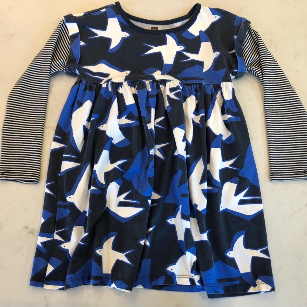 Tea Collection Printed Layered Sleeve Dress Sz 6